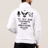 Titus 3:2 KJV Bibel Verse Scripting Mens Zip Hoodie (Rückseite)