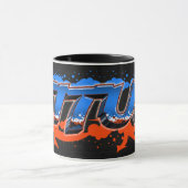 Titus Vorname Name Graffiti blue orange Tasse (Zentrum)