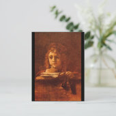 Titus Writing', Rembrandt_Dutch Masters Postkarte (Stehend Vorderseite)
