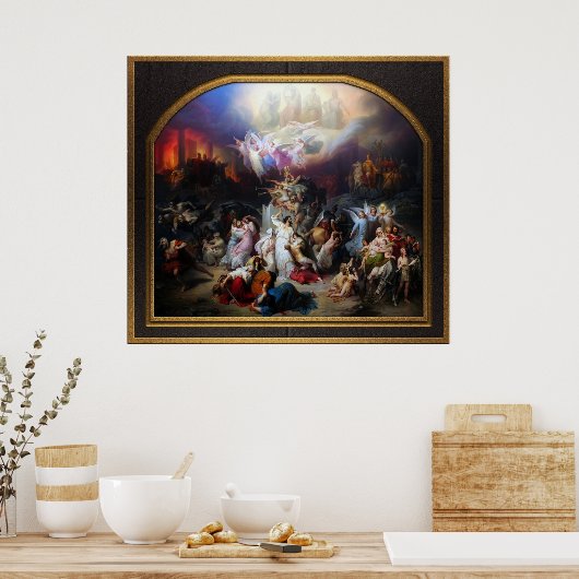 Titus zerstört Jerusalem durch Wilhelm von Kaulbac Poster (Küche)