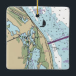 Titusville Beach Florida Chart Keramikornament<br><div class="desc">Titusville Beach Weihnachtsschmuck mit NOAA nautical chart gemacht.</div>
