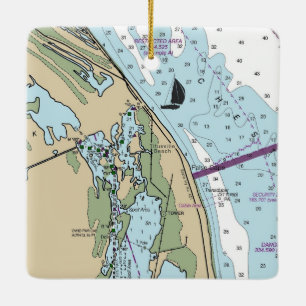 Titusville Beach Florida Chart Keramikornament