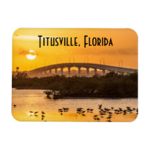 Titusville Florida Bridge Sunset Travel Foto