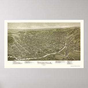 Titusville, PA Panorama-Map - 1895 Poster