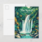 Tiu Kelep Wasserfall Indonesien Postkarte (Vorne/Hinten)