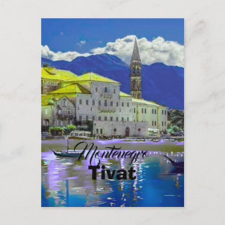Tivat Montenegro, modern postcard, Coast Travel A Feiertagspostkarte