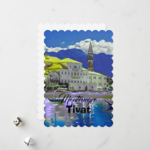 Tivat Montenegro, moderne Postkarte, Küstenreise A Feiertagskarte