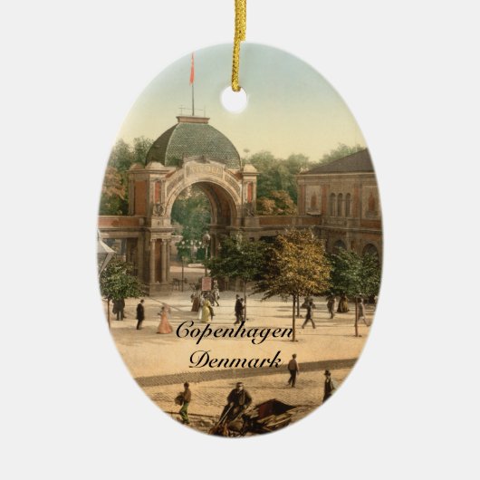 Tivoli-Park-Eingang Kopenhagen Keramik Ornament (Vorne)