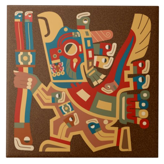 Tiwanaku Sun Kriegers-Fliese Fliese (Vorderseite)