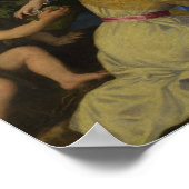 Tizian - Die Jungfrau und das Kind mit dem Säuglin Poster (Ecke)