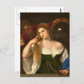Tizian - Frauen mit Spiegel Postkarte (Vorne/Hinten)