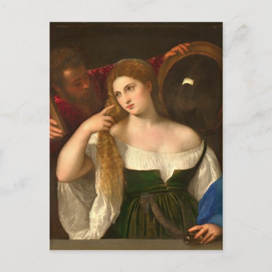 Tizian - Frauen mit Spiegel Postkarte (Vorderseite)