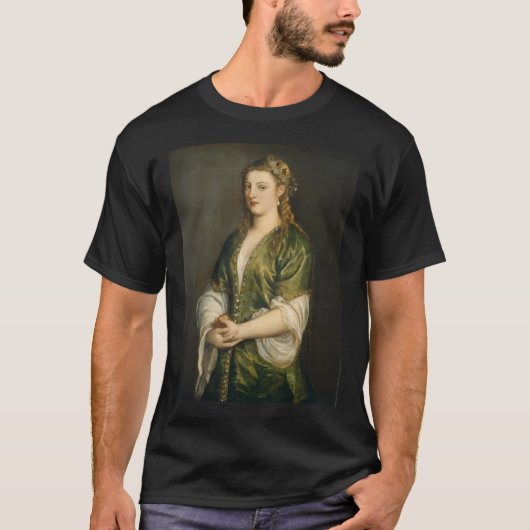 Tizian (Tiziano Vecelli) Porträt eines Lady Circa T-Shirt (Vorderseite)