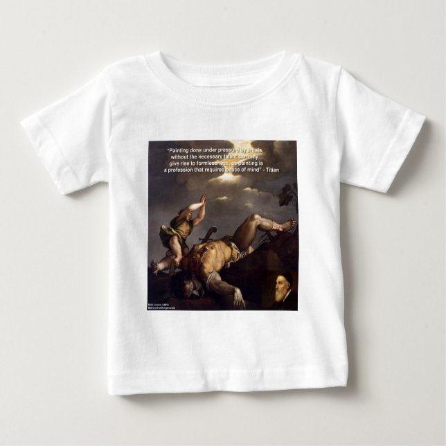 Tizian Zitat & David/Goliath Malgeschenke Baby T-shirt (Vorderseite)