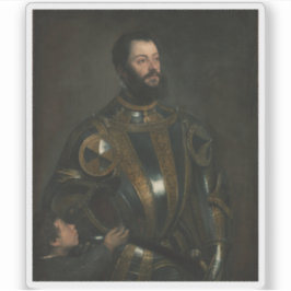 Tiziano Vecellio - Portrait von Alfonso d'Avalos Aufkleber
