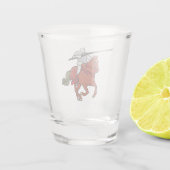 Tjostierender Ritter Schnapsglas (Rückseite)
