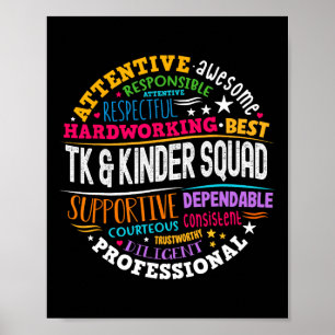 Tk and Kinder Squad Transitional Kindergarten Teac Poster
