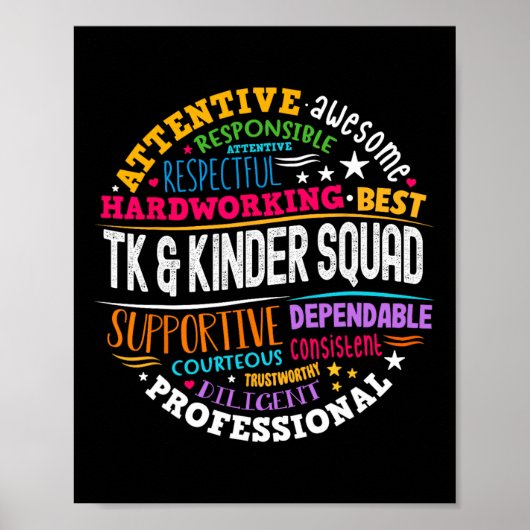 Tk and Kinder Squad Transitional Kindergarten Teac Poster (Vorne)
