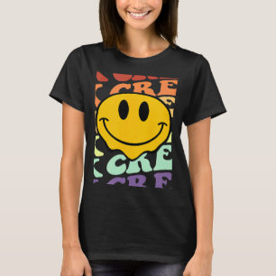 Tk Crew Squad Retro Smile Gesicht Zurück zur Schul T-Shirt