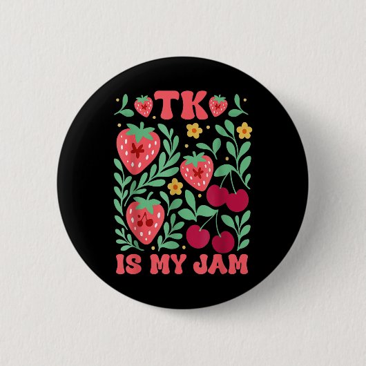 Tk ist mein Jam Strawberry Cherry Transitional Kin Button (Vorderseite)