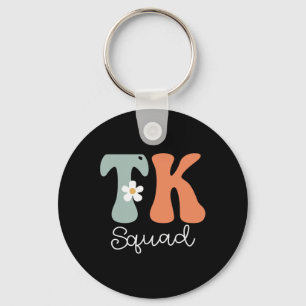 Tk Squad Retro Groovy Vintage Glücklicher erster T Schlüsselanhänger