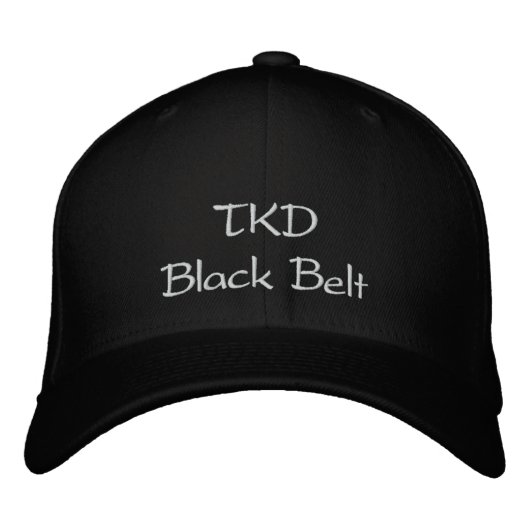 TKD Black Belt Bestickte Kappe (Vorderseite)