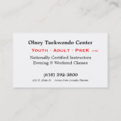 TKD Karte (Rückseite)