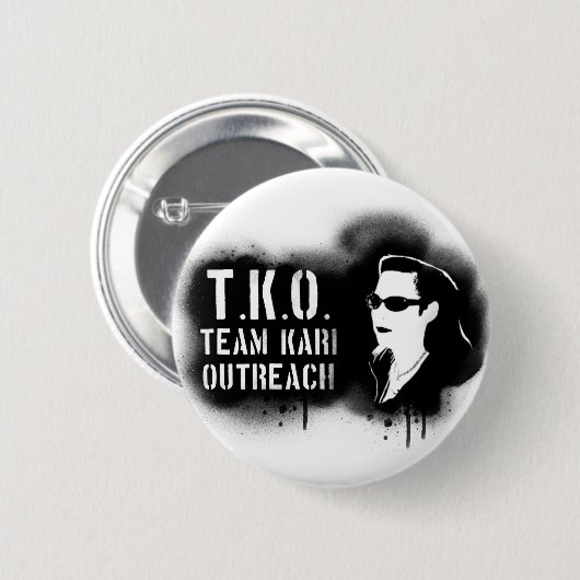TKO - Schwarze Schablone Button (Vorne & Hinten)