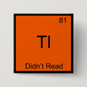 TL;DR Chemie Element Symbol Funny TLDR Button