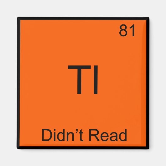 TL;DR Chemie Element Symbol Funny TLDR Magnet (Vorne)