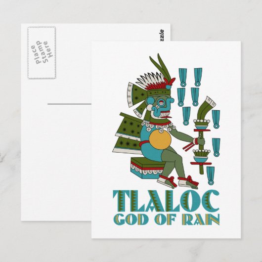 Tlaloc Postkarte (Vorne/Hinten)