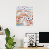 Tlatelolco und Lagune Poster (Heimbüro)
