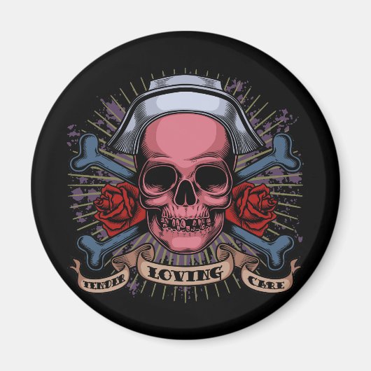 TLC Nurse Skull Magnet (Vorne)