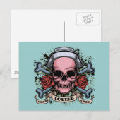 TLC Nurse Skull Postkarte (Vorne/Hinten)