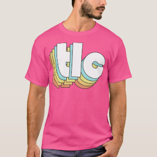 TLC Retro Regenbogen-Typografie verblasster Stil T-Shirt