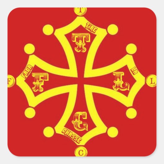 TLCF Kreuz OC Quadratischer Aufkleber (Vorderseite)