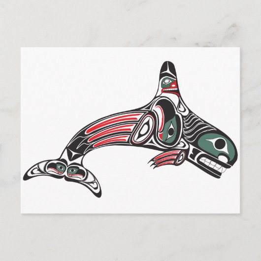 Tlingit Killer Whale & Eagle Postkarte (Vorderseite)