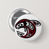 Tlingit Orca Totem Tattoo Killer Whale Button (Vorne & Hinten)
