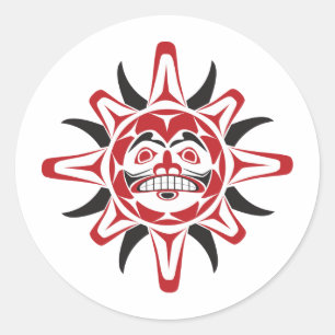 Tlingit Sun Runder Aufkleber