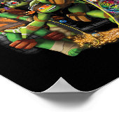 Tmnt Ninjas Neon Skateboardfahren Poster (Ecke)