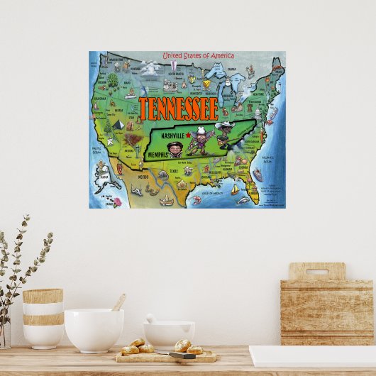 TN USA Map Poster (Küche)