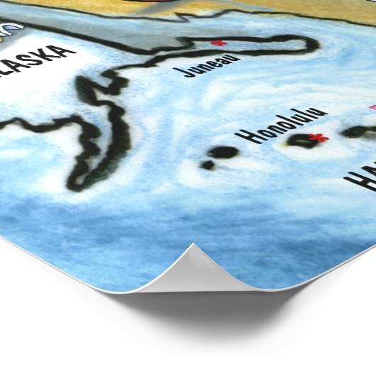 TN USA Map Poster (Ecke)