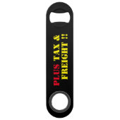 TNT Unterhaltungen plus Steuer-u. Fracht-Öffner Speed Flaschenöffner (Rückseite)