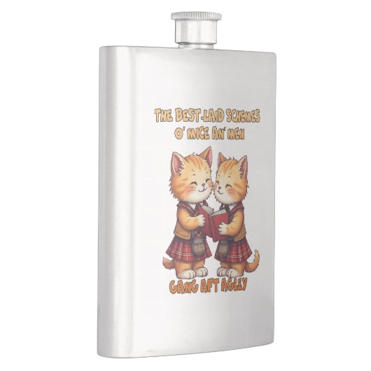 To A Mouse Orange Cats Reciting Burns Flachmann (Rechts)