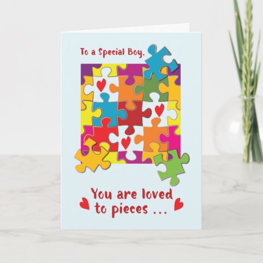 To a Special Boy Valentine Puzzle Love to Piets Karte (Vorderseite)