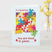 To a Special Boy Valentine Puzzle Love to Piets Karte (Gelbe Blume)