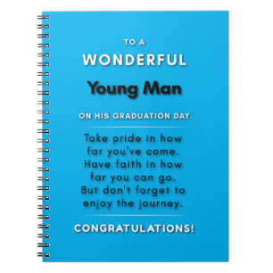 To A Wonderful Young Man On His Graduation Day 2 Notizblock