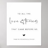 To All The Love Stories That Came Before Us Sign Poster (Vorne)