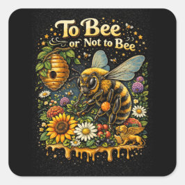 To Bee or Not to Bee Quadratischer Aufkleber