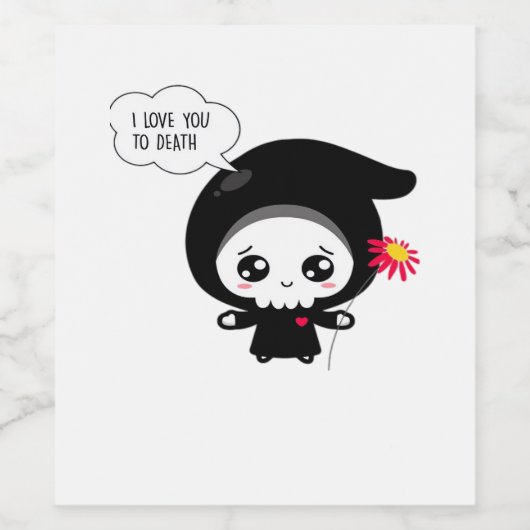 To Death - Funny Valentinstag Classic Weinetikett (Einzelnes Label)